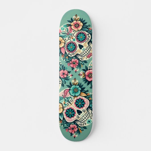 Boho SugarSkulls Skateboard (Vorne)