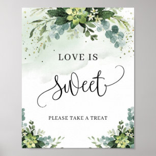 Boho sukkulente Blütenpflanze Liebe ist ein hübsch Poster