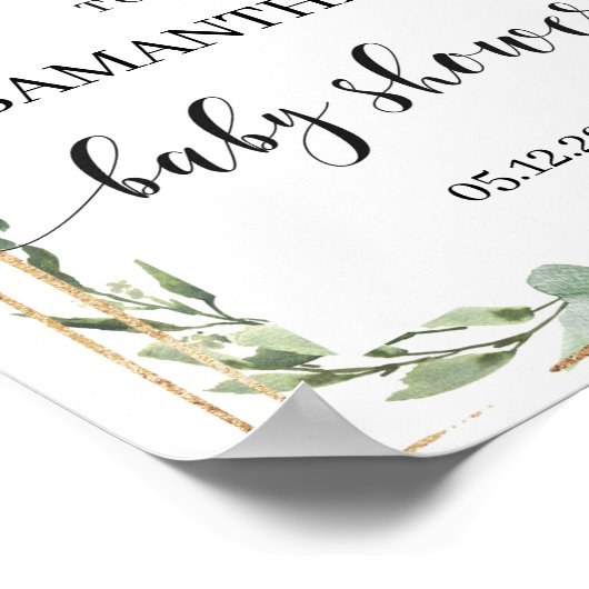 Boho Sukkulente Grünpflanzen Begrüßungszeichen Poster (Ecke)