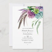 Boho Sukkulente Pflanze QR Code UAWG Wedding Einladung (Vorderseite)