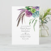 Boho Sukkulente Pflanze QR Code UAWG Wedding Einladung (Stehend Vorderseite)