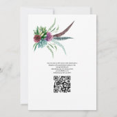 Boho Sukkulente Pflanze QR Code UAWG Wedding Einladung (Rückseite)