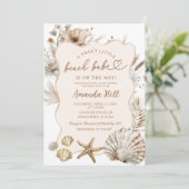 Boho Summer Beach babe Baby Dusche Einladung (Stehend Vorderseite)