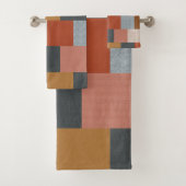 Boho Summer Blue Yellow Terracota Beige Patchwork Badhandtuch Set (Insitu)