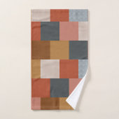 Boho Summer Blue Yellow Terracota Beige Patchwork Badhandtuch Set (Handtuch)