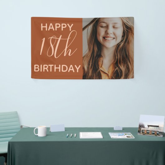Boho Summer Brown Terracotta Trendy Birthday Banner (Messeveranstaltung)