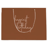 Boho Summer Brown Terracotta Trendy Happy Birthday Große Geschenktüte (Vorderseite)
