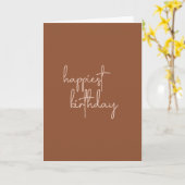 Boho Summer Brown Terracotta Trendy Happy Birthday Karte (Gelbe Blume)