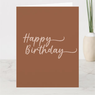 Boho Summer Brown Terracotta Trendy Happy Birthday Karte