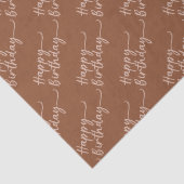 Boho Summer Brown Terracotta Trendy Happy Birthday Seidenpapier (Detail)