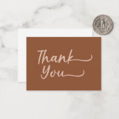 Boho Summer Brown Terracotta Trendy Vielen Dank Mitteilungskarte (Vorderseite/Rückseite Beispiel)