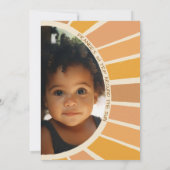 Boho Summer First Trip rund um das Sun Foto Geburt Einladung (Rückseite)