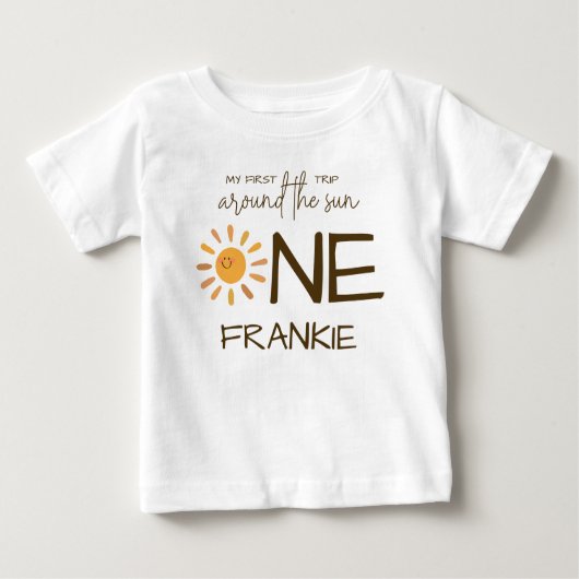 Boho Summer First Trip rund um Sun Birthday Baby T-shirt (Vorderseite)