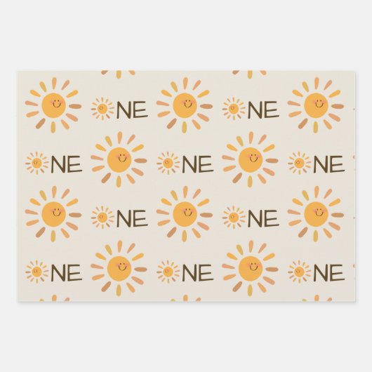 Boho Summer First Trip rund um Sun Birthday Geschenkpapier Set (Vorderseite 3)