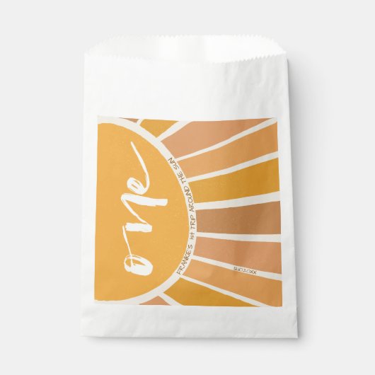 Boho Summer First Trip rund um Sun Birthday Geschenktütchen (Vorderseite)