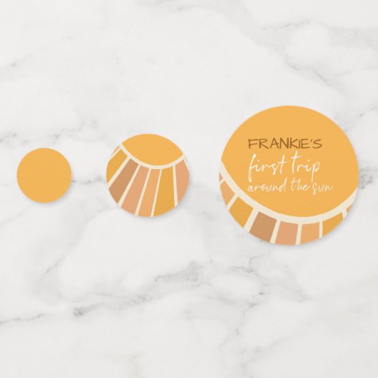 Boho Summer First Trip rund um Sun Birthday Konfetti (Rückseiten)