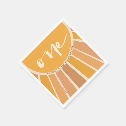 Boho Summer First Trip rund um Sun Birthday Serviette (Ecke)