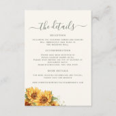 Boho summer floral garden wedding guest details begleitkarte (Vorderseite)