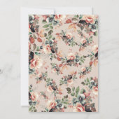 Boho Summer Floral Graduation Party Champagne Einladung (Rückseite)