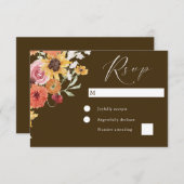 Boho Summer Floral Modern Wedding RSVP Karte (Vorne/Hinten)