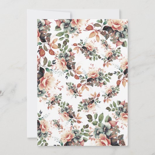 Boho Summer Garden Floral Baby Shower Rett Datum Einladung (Rückseite)