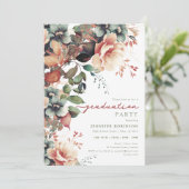 Boho Summer Garden Floral Graduation Party Einladung (Stehend Vorderseite)