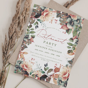 Boho Summer Garden Floral Retirement Party Einladung