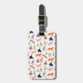 Boho Summer Niedlich Cats Green Cactus Gepäckanhänger (Vorderseite vertikal)