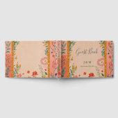 Boho Summer Pink Floral Wedding Gästebuch (Voll)