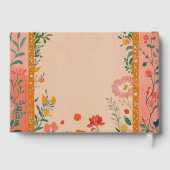 Boho Summer Pink Floral Wedding Gästebuch (Rückseite)