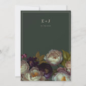 Boho Summer Rose Vintage aestethische Hochzeit Einladung (Rückseite)