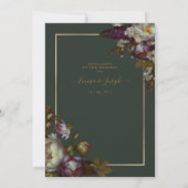 Boho Summer Rose Vintage aestethische Hochzeit Einladung (Rückseite)