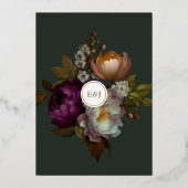 Boho Summer Rose Vintage aestethische Hochzeit Folieneinladung (Rückseite)