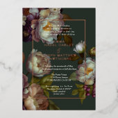 Boho Summer Rose Vintage aestethische Hochzeit Folieneinladung (Vorderseite)