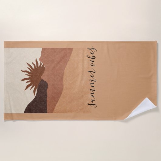 Boho Summer Sun Desert Strandtuch (Vorderseite)