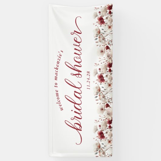 Boho Summer Wildblume Brautparty Willkommen Banner (Vertikal)