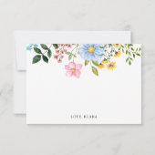 Boho Summer Wildblumen Danke-Card Dankeskarte (Rückseite)