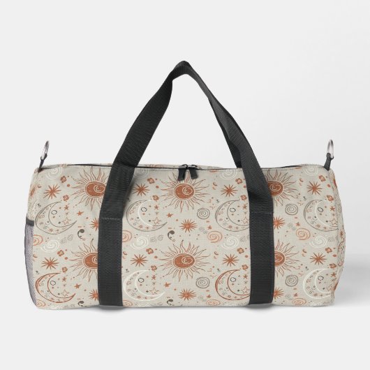 Boho Sun and Moon Pattern Duffle Bag (Rückseite)