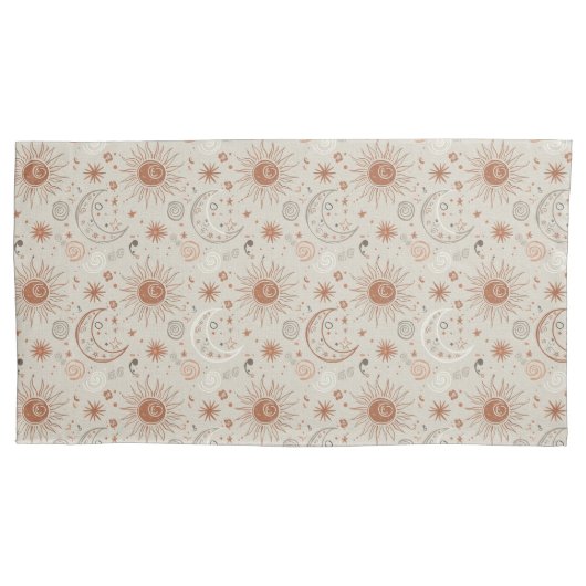 Boho Sun and Moon Pattern Kissenbezug (Vorderseite-Links)