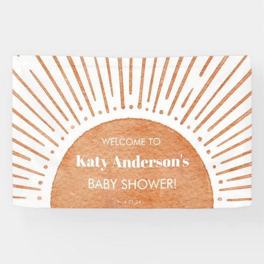 Boho Sun Baby Dusche Begrüßungsbanner Banner (Horizontal)