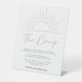 Boho Sun Baby Dusche eine Nachricht von der Bump Sockelschild (Vorderseite)