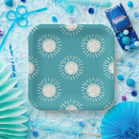 Boho Sun Baby Duschpapier Teller (Party)