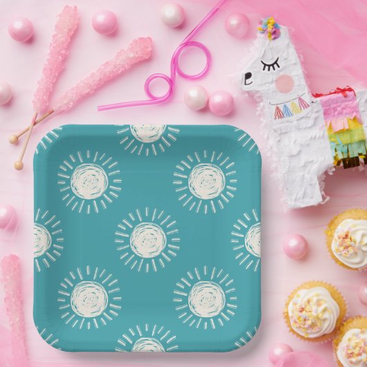 Boho Sun Baby Duschpapier Teller (Party)