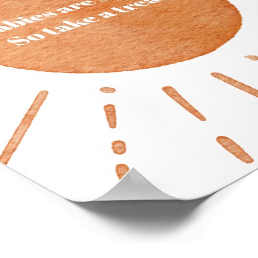 Boho Sun Baby Duschzeichen Poster (Ecke)