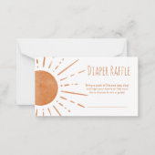 Boho Sun Baby Duwer Windel Raffle Card Mitteilungskarte (Vorderseite)
