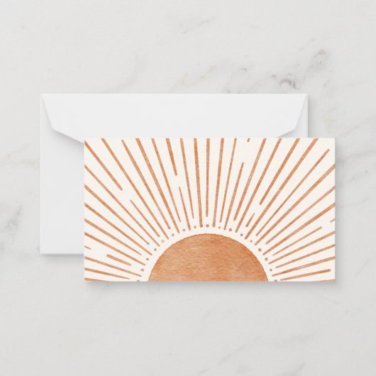 Boho Sun Baby Duwer Windel Raffle Card Mitteilungskarte (Rückseite)