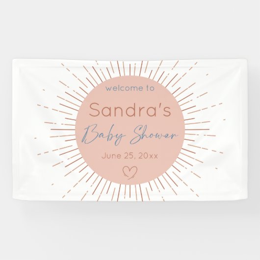 Boho Sun Baby Shower Banner (Horizontal)