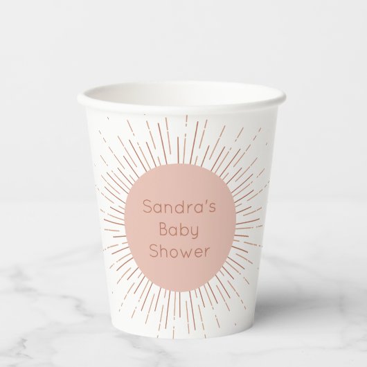 Boho Sun Baby Shower Pappbecher (Vorderseite)