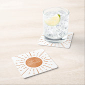 Boho Sun Baby Shower Rechteckiger Pappuntersetzer (Vor Ort)