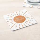 Boho Sun Baby Shower Rechteckiger Pappuntersetzer (angewinkelt)